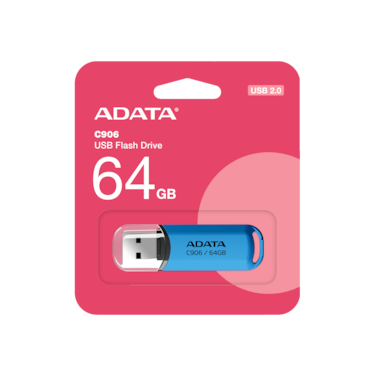 اداتا C906 مدمج   محرك فلاش USB سعة 64 جيجابايت   نقل بيانات خفيف الوزن وسريع   أزرق