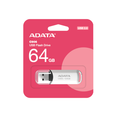 ADATA C906 Compact 64GB USB Flash Drive   White