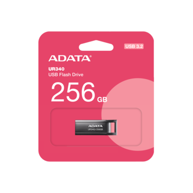 محرك أقراص فلاش ADATA UR340 سعة 256 جيجابايت USB 3.2   معدن الفضة   خفيف الوزن ومقاوم للماء ونقل سريع للبيانات