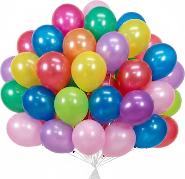 100PCS Balloons Assorted Color 12 Inches Rainbow Latex Balloons, Multicolor Bright Balloons for Party Decoration, Birthday Party Supplies or Arch Garland Decoration 12 Inch (Pack of 100) 
