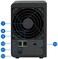 DS225+ 2-Bay NAS Storage System with 4TB Capacity (2&times;2TB) &ndash; Compact Private Cloud &amp; Backup Solution for Home and Small Office, Includes 512GB External SSD, 16GB RAM