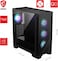 علبة كمبيوتر MSI MAG Forge 320R Airflow سوداء متوسطة الحجم - سعة ATX، تدعم بطاقة رسومات RTX 40، مروحة ARGB، فلتر غبار مغناطيسي، زجاج مقوى، موزع ARGB من 1 إلى 6 منافذ، منفذ USB 3.2 من الجيل الأول من النوع A