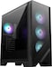 علبة كمبيوتر MSI MAG Forge 320R Airflow سوداء متوسطة الحجم - سعة ATX، تدعم بطاقة رسومات RTX 40، مروحة ARGB، فلتر غبار مغناطيسي، زجاج مقوى، موزع ARGB من 1 إلى 6 منافذ، منفذ USB 3.2 من الجيل الأول من النوع A