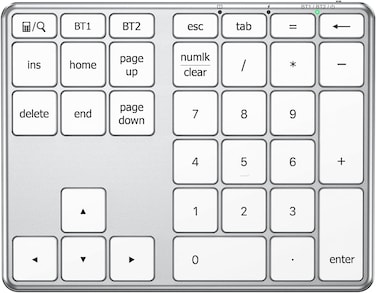 iClever KP10 Bluetooth Number Pad, Dual Device Connection, 34 Keys Ultra-Slim for Mac/Windows/iPad, USB-C Rechargeable, Quiet Keys, Excel Accounting Numpad with Long Battery Life
