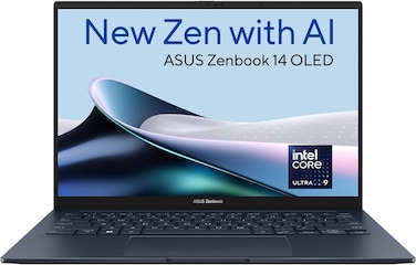 ASUS Zenbook 14 OLED UX3405MA-OLED9W, Intel Core Ultra 9 Processor 185H, 16GB RAM, 1TB SSD, 14-inch 3K, Windows 11 Home, Ponder Blue, Backlit English/Arabic Keyboard
