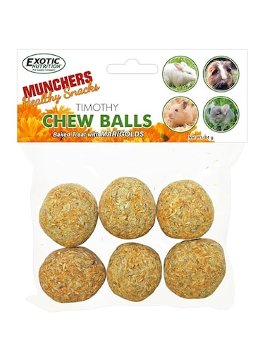 Exotic Nutrition Munchers Marigold &amp; Timothy Chew Balls - 6 pcs