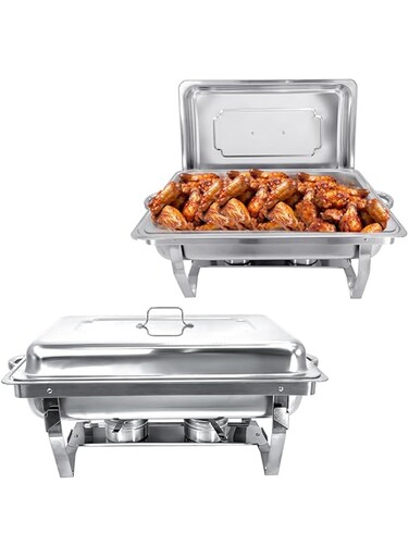 JINDUN Dorany 1PCS Chafing Dish Buffet Set (1 Pack) Chafers 8QT Buffet Servers and Warmers, Chaffing Servers with Covers, Catering, Chafer, Folding Stand, Food Warmer for Parties Buffets (1PCS)