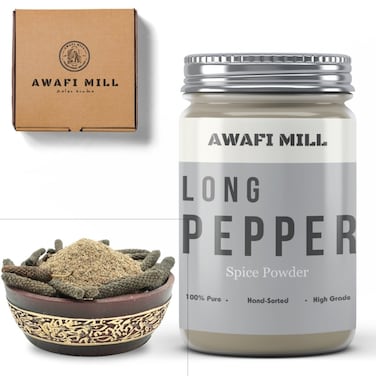 AWAFI MILL Natural Long Pepper/Pippali Powder - Exotic Spice for Culinary Adventures - Aromatic Essence of Traditional Cuisine (Bottle of 50 gram / 1.7 Oz)