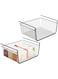 mDesign Household Metal Under Shelf Hanging Storage Bin Basket with Open Front for Organizing Kitchen Cabinets, Cupboards, Pantries, Shelves - Large Pack of 2 Black 01760MDKEU