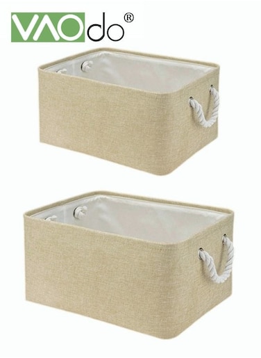 2 Piece Folding Storage Box 2 Medium Linen Storage Baskets Household Clothing Sundries Storage Box