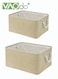 2 Piece Folding Storage Box 2 Medium Linen Storage Baskets Household Clothing Sundries Storage Box