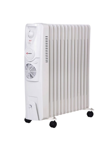 Mebashi Energy Efficient Oil Heater With 3 Heat Settings and Adjustable Temperature, ME-OFH130, White
