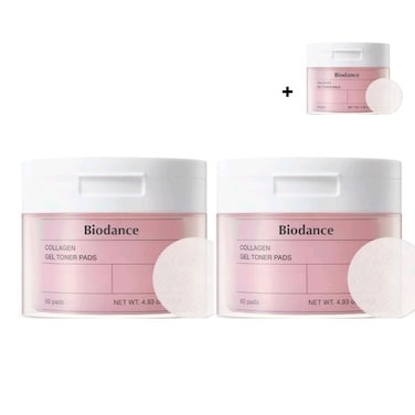Biodance Collagen Gel Toner Pads Bundle Set (2 + 1 FREE)   60 Pads Each   Firming, Hydrating &amp; Elasticity Care Facial Toner Pads   Korean Skincare
