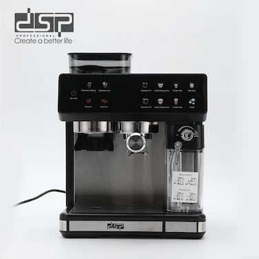 DSP 3-in-1 Espresso Coffee Machine, 20 Bar Pressure Built-in Grinder, 500ml Milk Tank , Touchscreen Control - KA3146