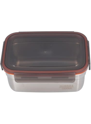 Cryfokt Stainless Steel Food Storage Container, Reusable and Stackable Lunch Box Containers with Lids, Multipurpose Leakproof Rectangular Food Storage Box for Home Travel (1900ML)