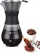 Pour Over Coffee Maker with Double-layer Stainless Steel Filter, 400ml/14oz Hand Manual Coffee Dripper Brewer &amp; Glass Coffee Pot (400ML / 14oz)