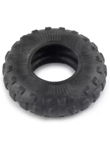 Dog toys that are not harmful to teeth, wear-resistant and bite resistant, tire toys are universal for puppies to grind their teeth and relieve boredom (Black, One size)