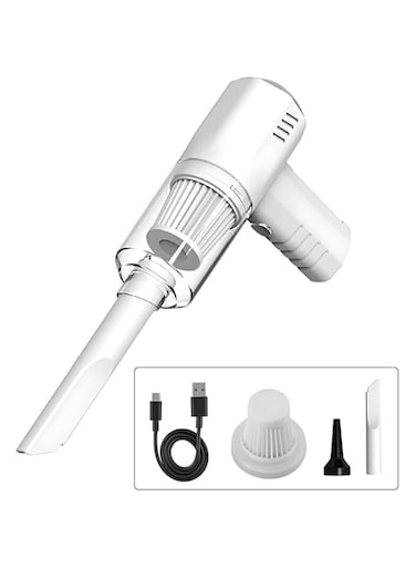Handheld Vacuum,Uoexziyi Car Vacuum Cleaner Cordless,Mini Portable Wireless Rechargeable Vacuum Cleaner with Two Nozzles,Mini Hand Held Vacuuming Portable for Home, Office and Keyboard(White)