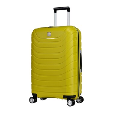 Eminent Hard Case Medium Checked Travel Bag Luggage Trolley Polypropylene Lightweight Suitcase 4 Quiet Double Spinner Wheels With Tsa Lock B0011 Chartreuse