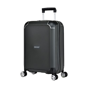 Eminent Hard Case Cabin Travel Bag Luggage Trolley Polypropylene Lightweight 4 Quiet Double Spinner Wheels Suitcase With TSA Lock B0002 Gray