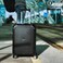 Eminent Hard Case Medium Checked Travel Bag Luggage Trolley Polypropylene Lightweight 4 Quiet Double Spinner Wheels Suitcase With TSA Lock B0002 Black