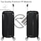Eminent Hard Case Medium Checked Travel Bag Luggage Trolley Polypropylene Lightweight 4 Quiet Double Spinner Wheels Suitcase With TSA Lock B0002 Black