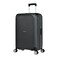 Eminent Hard Case Medium Checked Travel Bag Luggage Trolley Polypropylene Lightweight 4 Quiet Double Spinner Wheels Suitcase With TSA Lock B0002 Black