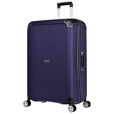 Eminent Hard Case Medium Checked Travel Bag Luggage Trolley Polypropylene Lightweight 4 Quiet Double Spinner Wheels Suitcase With TSA Lock B0002 Purple