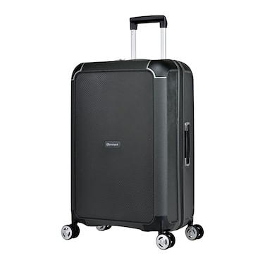 Eminent Hard Case Medium Checked Travel Bag Luggage Trolley Polypropylene Lightweight 4 Quiet Double Spinner Wheels Suitcase With TSA Lock B0002 Gray