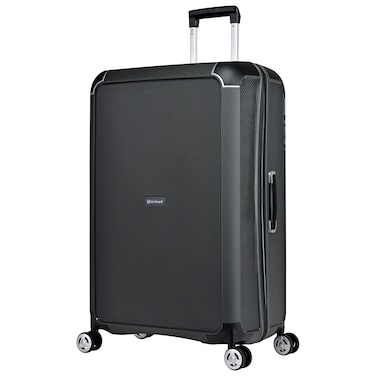 Eminent Hard Case Large Checked Travel Bag Luggage Trolley Polypropylene Lightweight 4 Quiet Double Spinner Wheels Suitcase With TSA Lock B0002 Gray