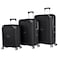 Eminent Hard Case Suitcase Trolley Luggage Set of 3 Polypropylene Lightweight 4 Quiet Double Spinner Wheels Travel Bags With TSA Lock B0002 Black