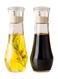 Diamond Olive Oil Dispenser Bottle, Oil and Vinegar Dispenser for kitchen, Elegant Glass Cooking Oil Dispenser, mouthwash Container Bottle with Lid Cup, for Countertop, of 10 OZ - Set of 2