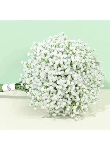 Babys Breath Artificial Flowers, 6Pcs Fake White Babys Breath Flowers Artificial Bulk, Real Touch Faux Babies Breath Gypsophila Bouquet for Wedding Party Home Garden Decoration Floral Arrangement