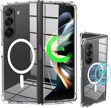 Samsung Galaxy Z Fold 6 Clear Case, MagSafe Compatible, Transparent Shockproof, Yellowing Resistant, Magnetic Phone Case (Magsafe Clear)