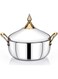 Home Maker Alia Hot Pot with Lid and Handle, 1500 ml Capacity, Silver