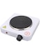 Versatile Single Burner Electric Hot Plate - Adjustable Temperature Control - Overheat Protection - Cast Iron Heating Plate-Portable Hob for Home Convenient Tabletop Cooking Solution-White