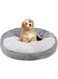MICOOYO Hooded Dog Bed Medium - Cozy Donut Dog Blanket Bed for Doggie, Claming Pet Caved Bed for Cats Puppies (Medium, Grey)