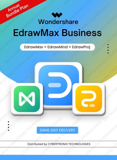 Wondershare EdrawMax Business   1 Year Bundle Plan   (EdrawMax+EdrawMind+EdrawProj)   Digital License   Same Day Delivery