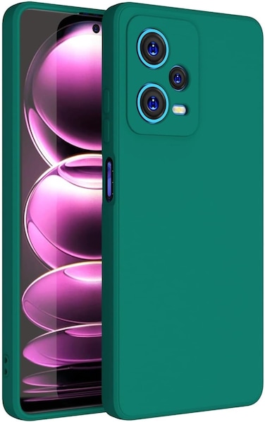 Case for Xiaomi Redmi Note 12 Pro,Camera Protection with Liquid Gel Rubber Bumper Case with Soft Microfiber Lining Cushion Slim Shell Shockproof Protective Cover for Redmi Note 12 Pro 5G (Green)