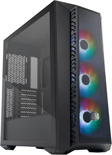 Cooler Master MasterBox 520 Mesh PC Case &ndash; Mid-Tower ATX Chassis with 3 x Pre-Installed Fans, Multiple Airflow Configurations, Mesh Front Panel &amp; TG Side Panel, ARGB Controller Included - Black