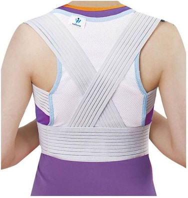 Wellcare Posture Breathable Brace - Grey, Small Size, Clavicle Support &amp; Postural Correction, Adjustable &amp; Lightweight, Comfortable Elastic Design