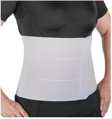 Wellcare Abdominal Binder - Large Size, Double Hook Closure, Easy Adjustment, Excellent Support And Compression To The Abdominal Area, Comfortable Fit, Grey