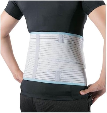 Wellcare Elastic Lumbar Support Medium Size (Waist 27-33 Inches / 69-84 Cm), Neoprene Elastic Material, For Low Back Sprain &amp; Strain, Firm Support &amp; Secure Fit, Grey