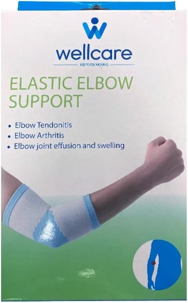 Wellcare Elastic Brace Elbow Support, For Elbow Tendonitis, Supports Elbow Arthritis, Beneficial In Elbow Joints Effusion &amp; Swelling, Adjustable, Stretchable, Large