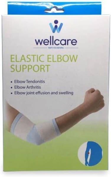 Wellcare Elastic Brace Elbow Support, For Elbow Tendonitis, Supports Elbow Arthritis, Beneficial In Elbow Joints Effusion &amp; Swelling, Adjustable, Stretchable, Small