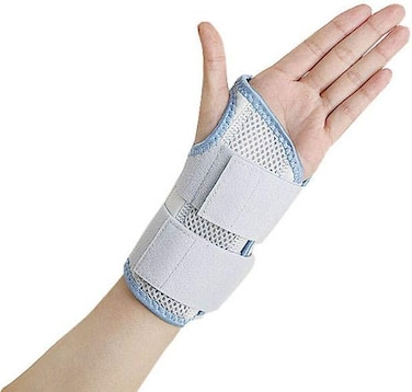Wellcare Wrist Splint Left Medium Size (6-7 Inches / 15-18 Cm), Breathable Air Mesh Material, For Overuse Injury Or Wrist Sprain, Comfortable Fit, Grey