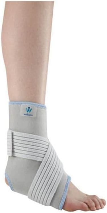 Wellcare Ankle Brace With Strap XL Size (12-14 Inches / 30-35 Cm), Open-Heel Design, Neoprene Material, Comfortable Fit &amp; Protection, For Articular Effusion &amp; Swelling, Grey