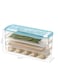 3 Layer Plastic Refrigerator Fridge Freezer Storage Box,Containers Bins Kitchen Cabinet Organizer, Stackable Boxes with Lids Blue