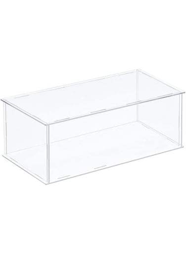 sourcing map Acrylic Display Case Plastic Box Clear Assemble Dustproof Showcase 41x21x15.5cm for Collectibles Items