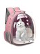 NC Pet Portable Carrier Space Capsule Backpack Cat Dog Carriers Backpack Pet Bubble Backpack Airline-Approved Ventilate Transparent Capsule Backpack for Travel Hiking Outdoor Use (Pink)
